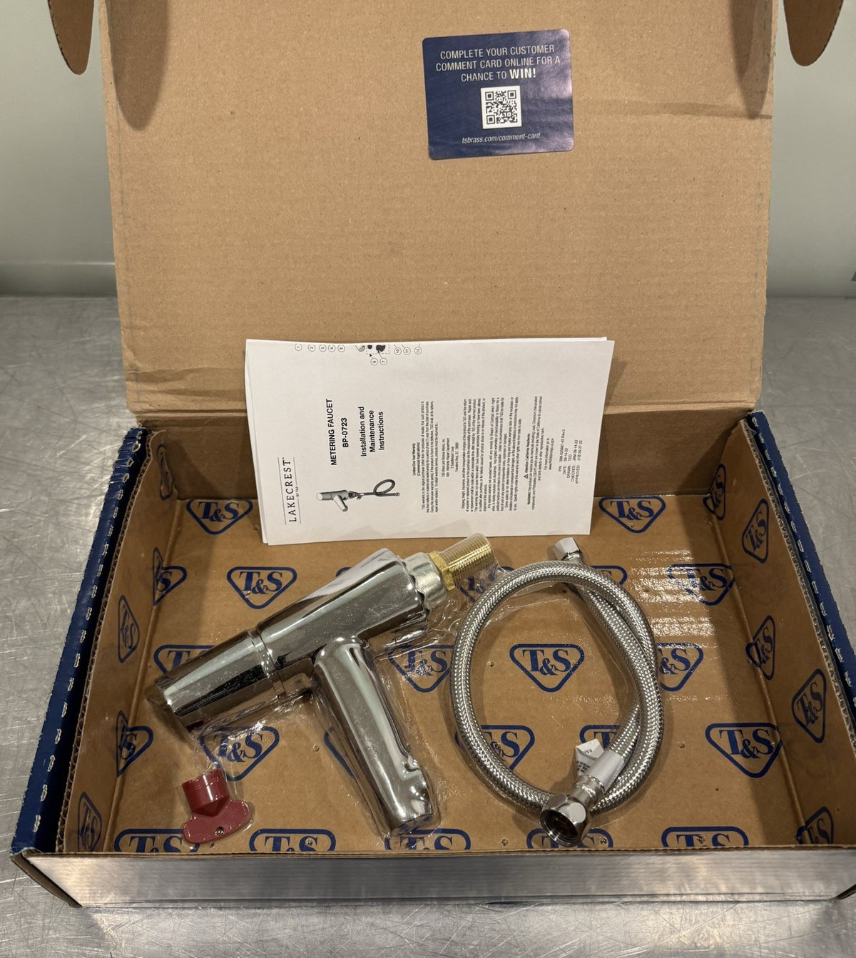 T&S BP-0723 Lakecrest Aesthetic Metering Lavatory Faucet Chrome NEW! SHIPS FREE!