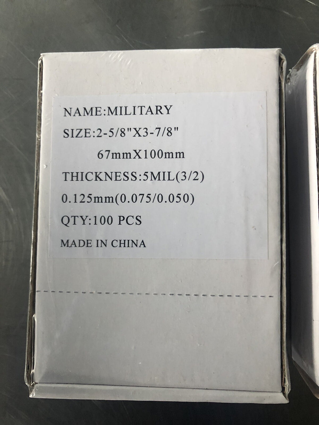 Military 2-5/8" x 3-78" 5MIL Thickness Laminating Pouches 100PACK NEW!!!
