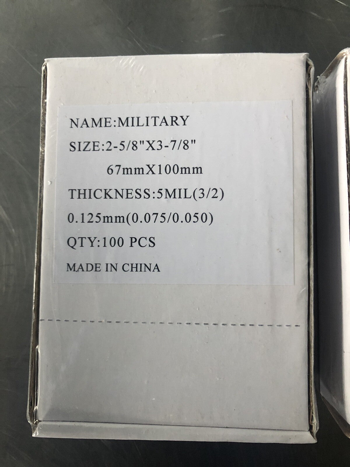 Military 2-5/8" x 3-78" 5MIL Thickness Laminating Pouches 100PACK NEW!!!