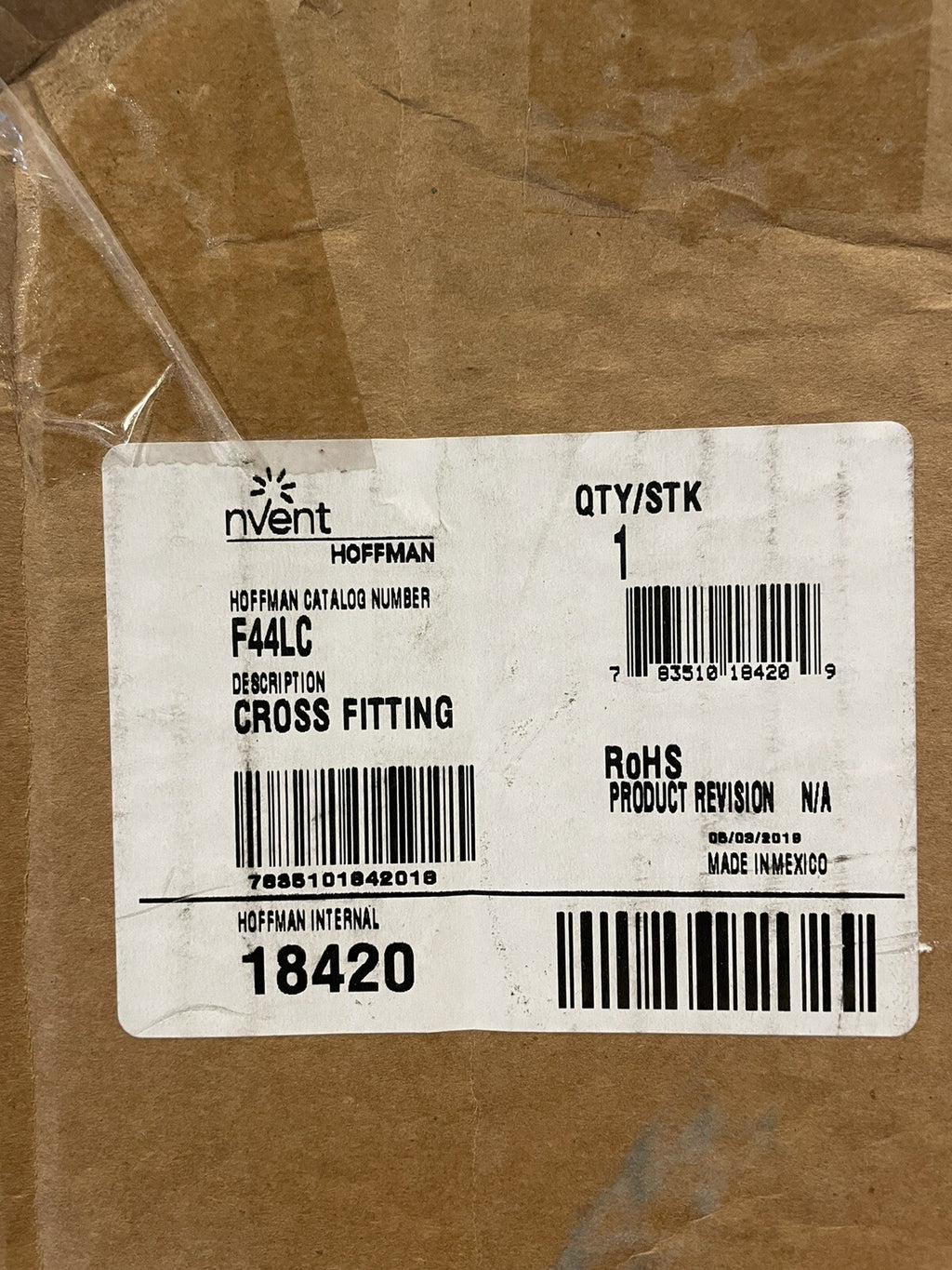 Hoffman Nvent F44LC Wireway Cross Fitting 4” X 4” Gray NEW IN BOX! FREE SHIPPING