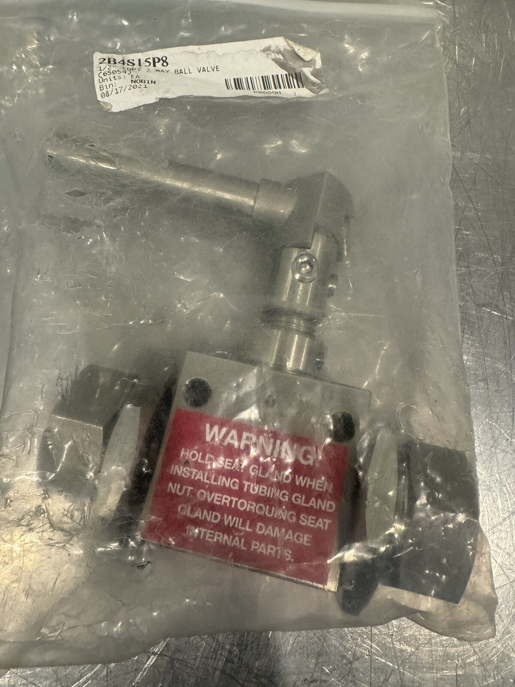 Parker 2B4S15P8 Ball Valve 2 Way Autoclave NEW! FREE SHIPPING!