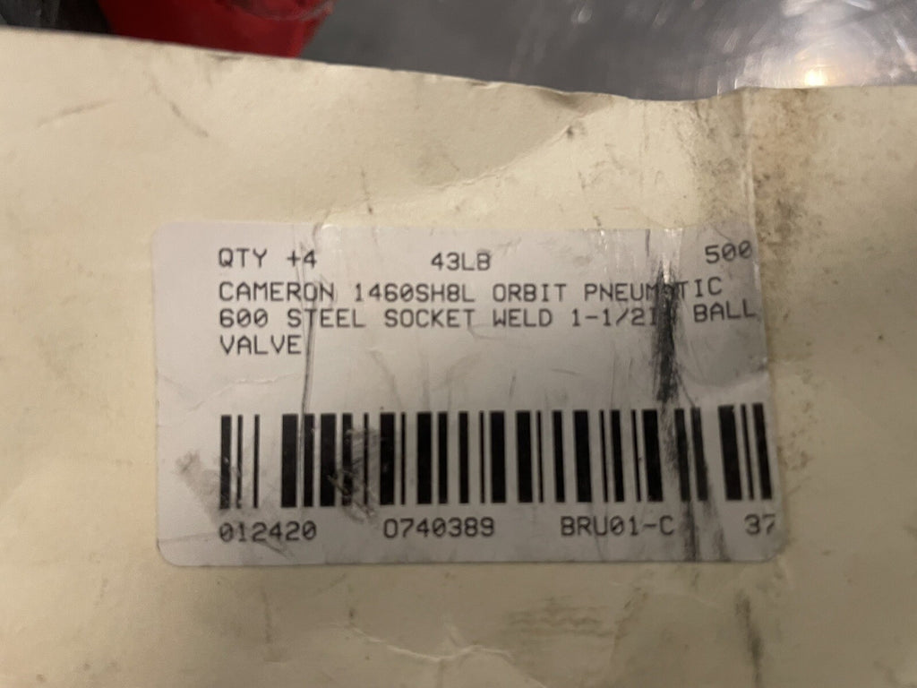 Cameron 1460SH8L Orbit Pneumatic Ball Valve 1-1/2” Steel Socket Weld NEW!