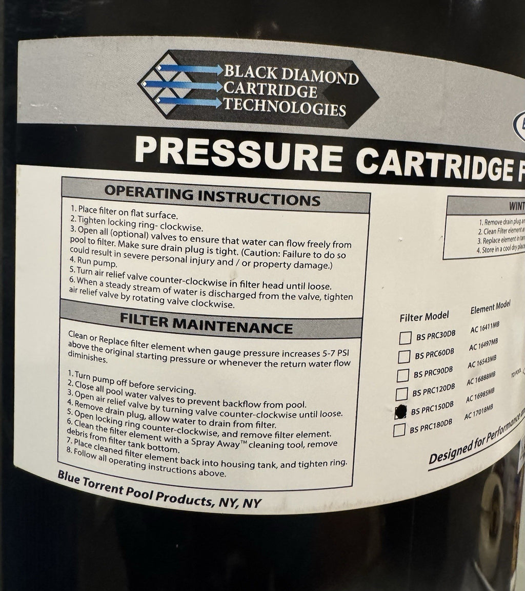 Black Diamond BS PRC150DB Cartridge Filter Element BOX 1of2 NO BASE!NEW IN BOX! 