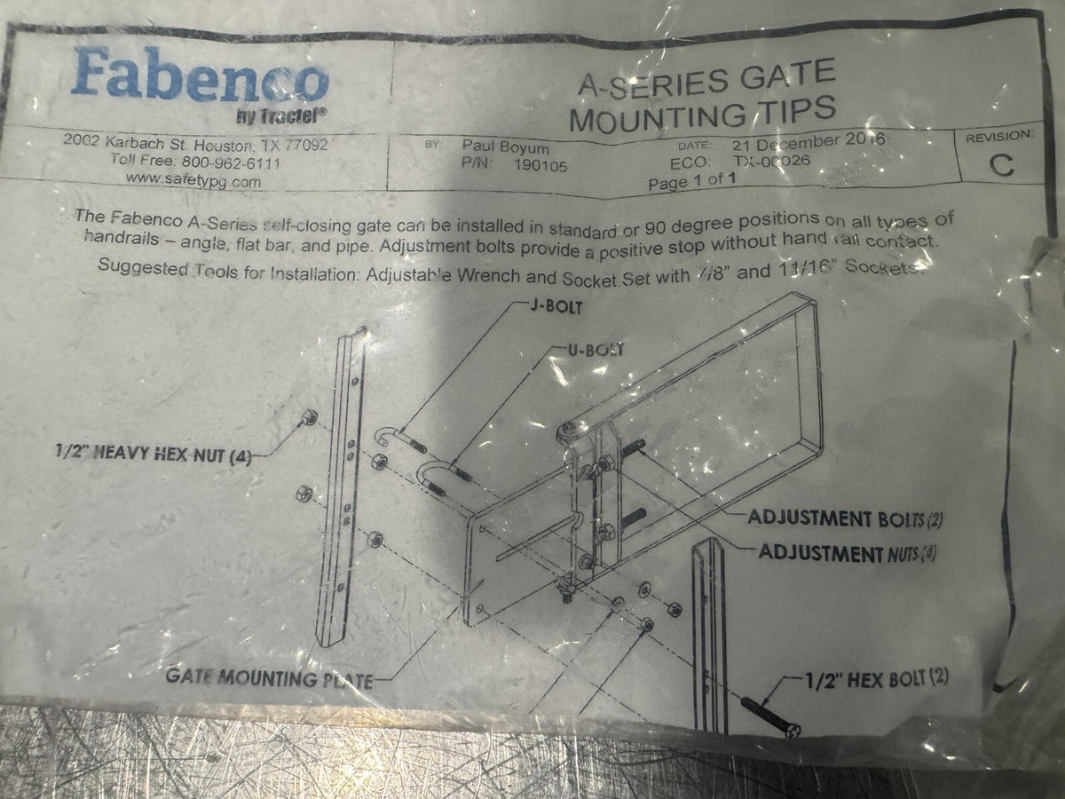 Fabenco A Series 16" Safety Gate Self Closing Safety Yellow NEW IN BOX!