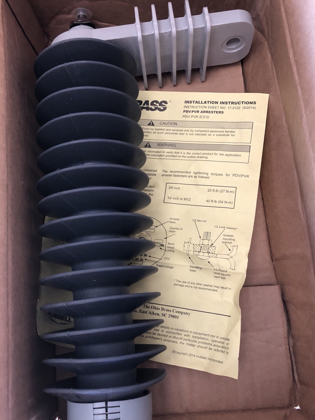 Hubbell 2137227314 Heavy Duty Distribution Surge Arrester PDV100.HD NEW IN BOX