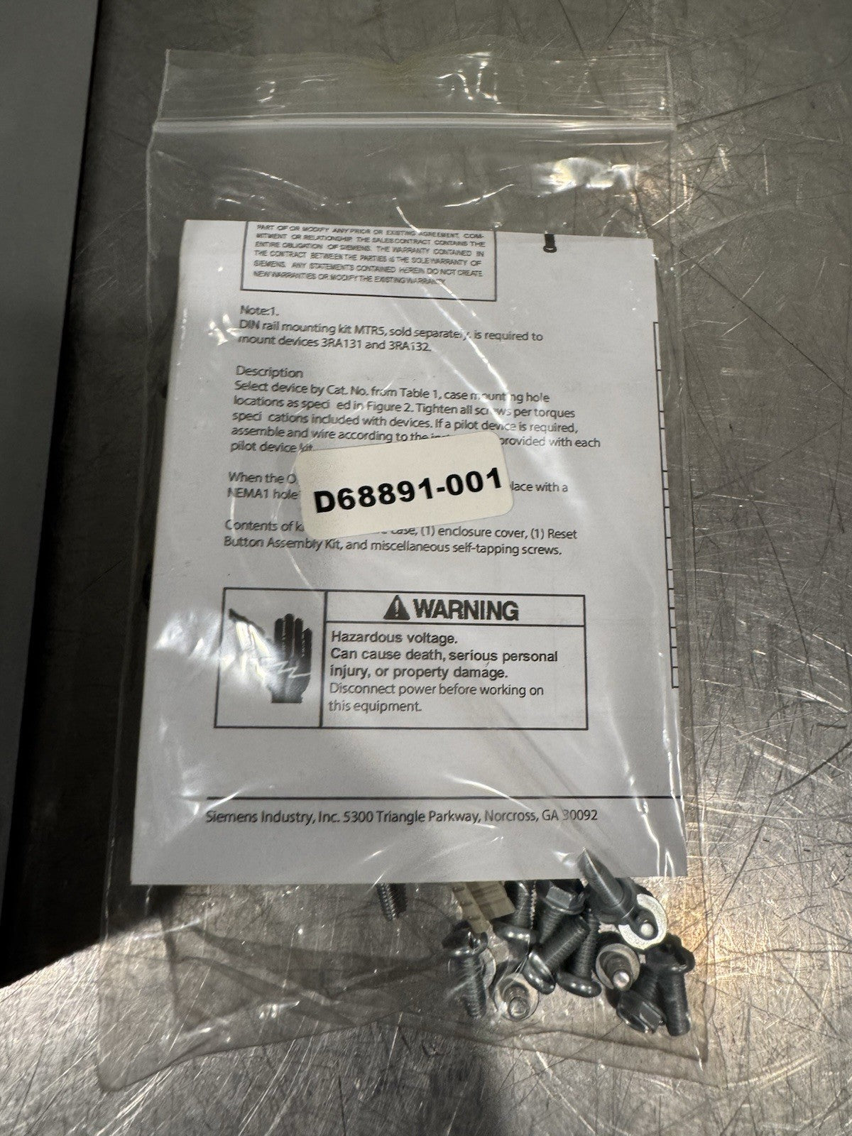 Siemens 49EC14GB140807R Starter Enclosure Kit NEMA 1 NEW IN BOX! FREE SHIPPING!