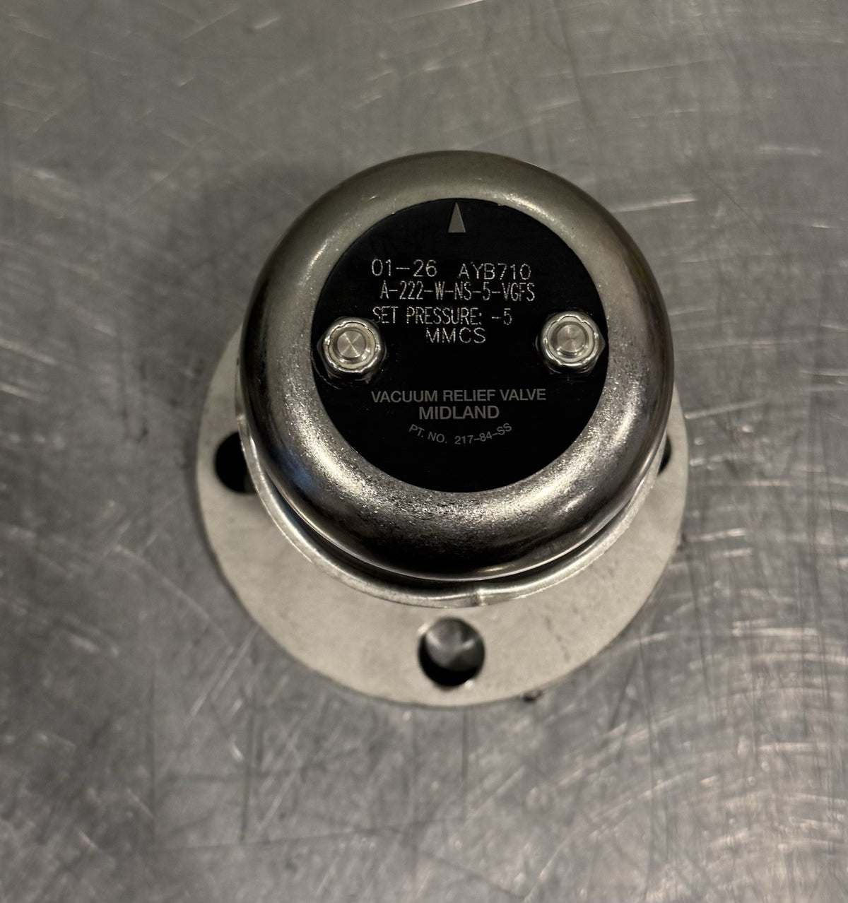 Midland A-222-W-NS-5-VGFS Vacuum Relief Valve 217-84-SS NEW! FREE SHIPPING!