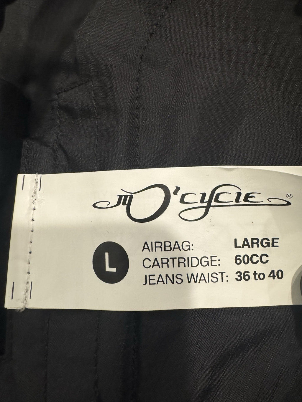 Mo Cycle Safety Bag Large 60cc Mo’Cycle 36-40 Waist NEW! FREE SHIPPING!