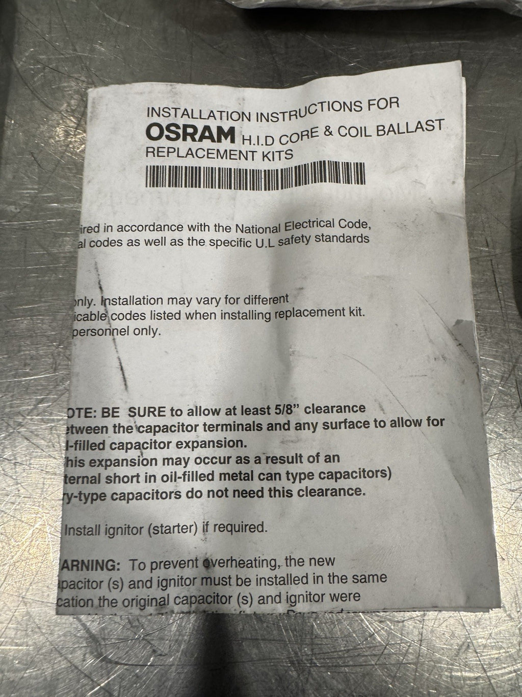 Osram 47427-C Ground Ballast Core Kit Magnetic NEW IN BOX! FREE SHIPPING!
