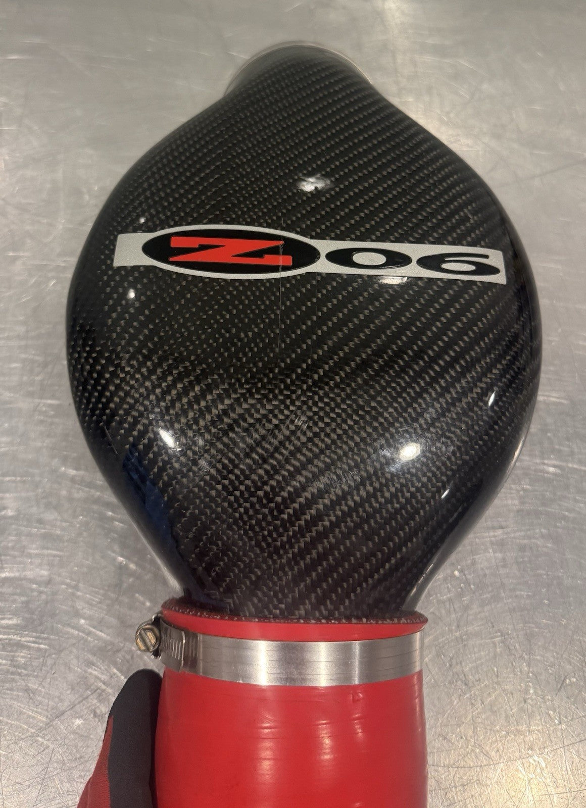 Corvette Air Intake Duct High Flow Carbon Fiber Z06 W/ Red Coupler NEW!