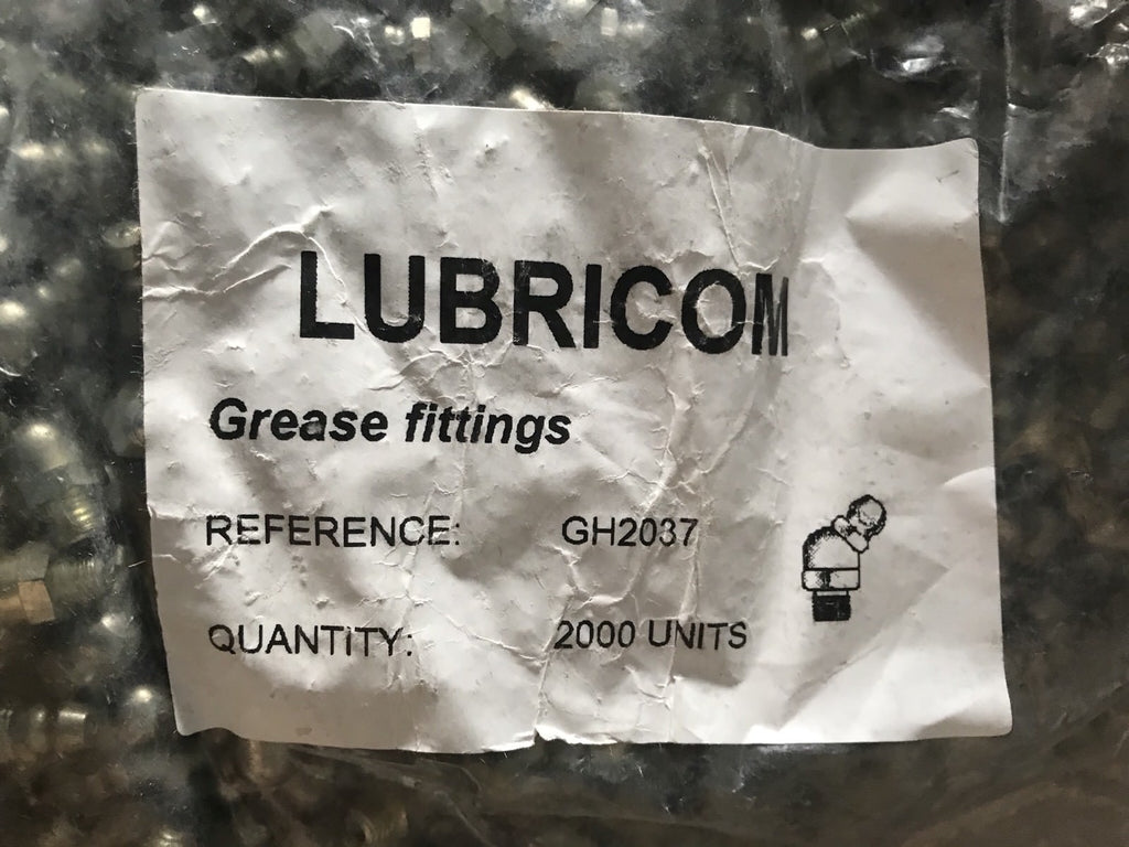 100 Pack Lubricom  GH2037  1/4" - 28 SAE LT 45º ANGLE/0.813" Grease Fitting NEW