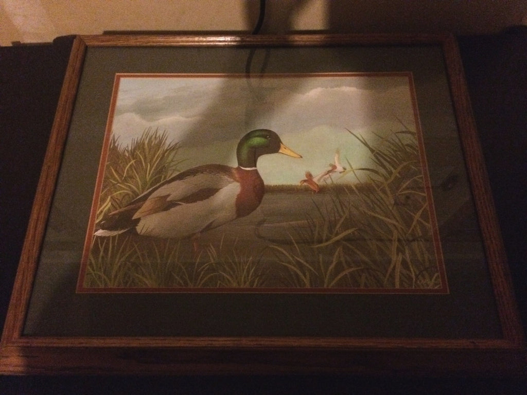 A.j. Rudisill Framed Matted And Under Glass Mallard Print Mancave from reseller