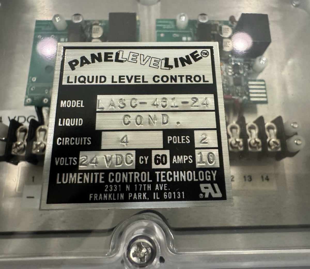 LASC-401-24 Lumenite Control Panel Level Line Liquid Level Control Unit NEW!