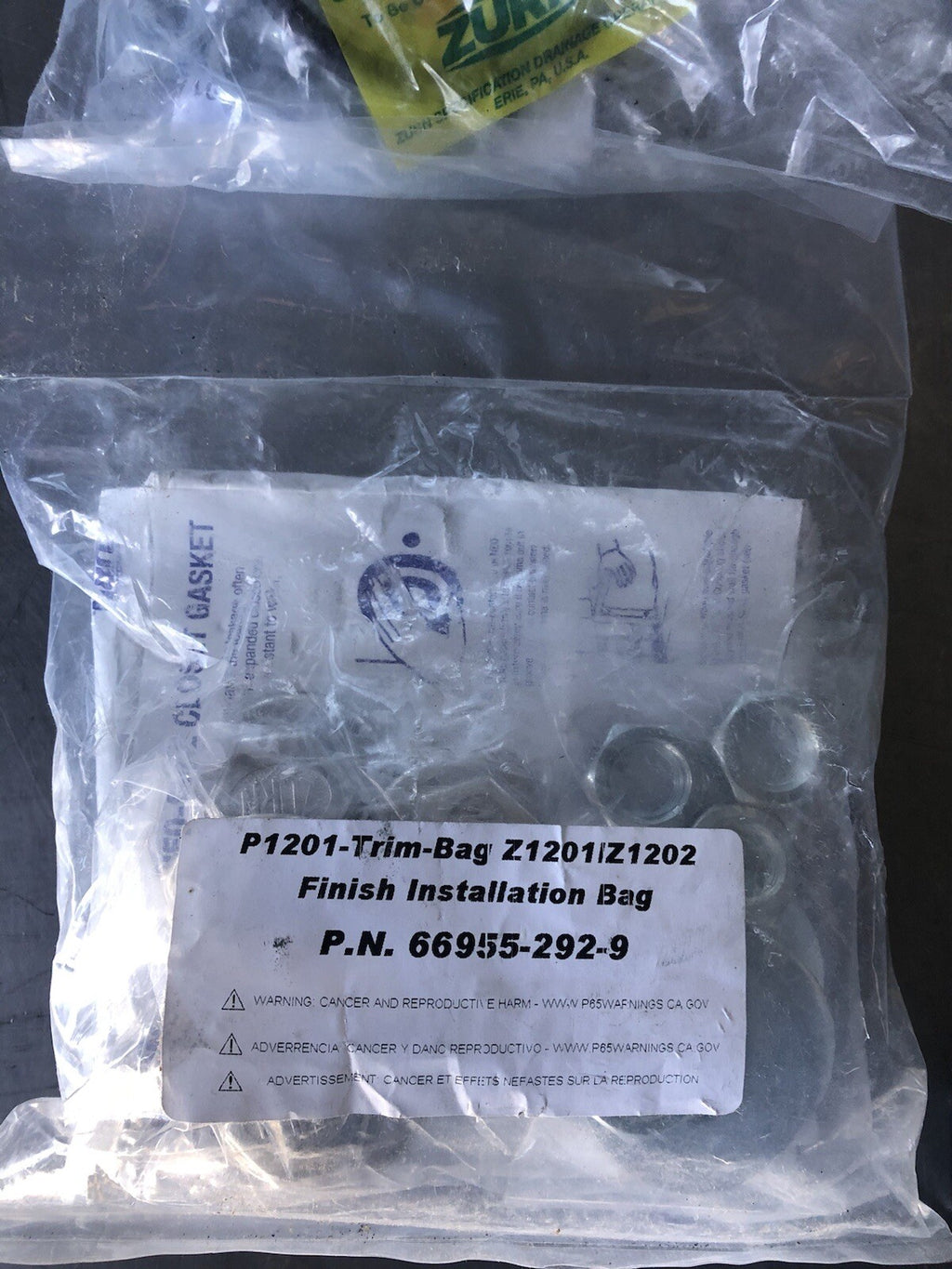 Zurn PQ1201-RYK17-TRM-15 L/Cplg W/ One Piece RYK17 Feet & 15-3/4” Studs NEW!!