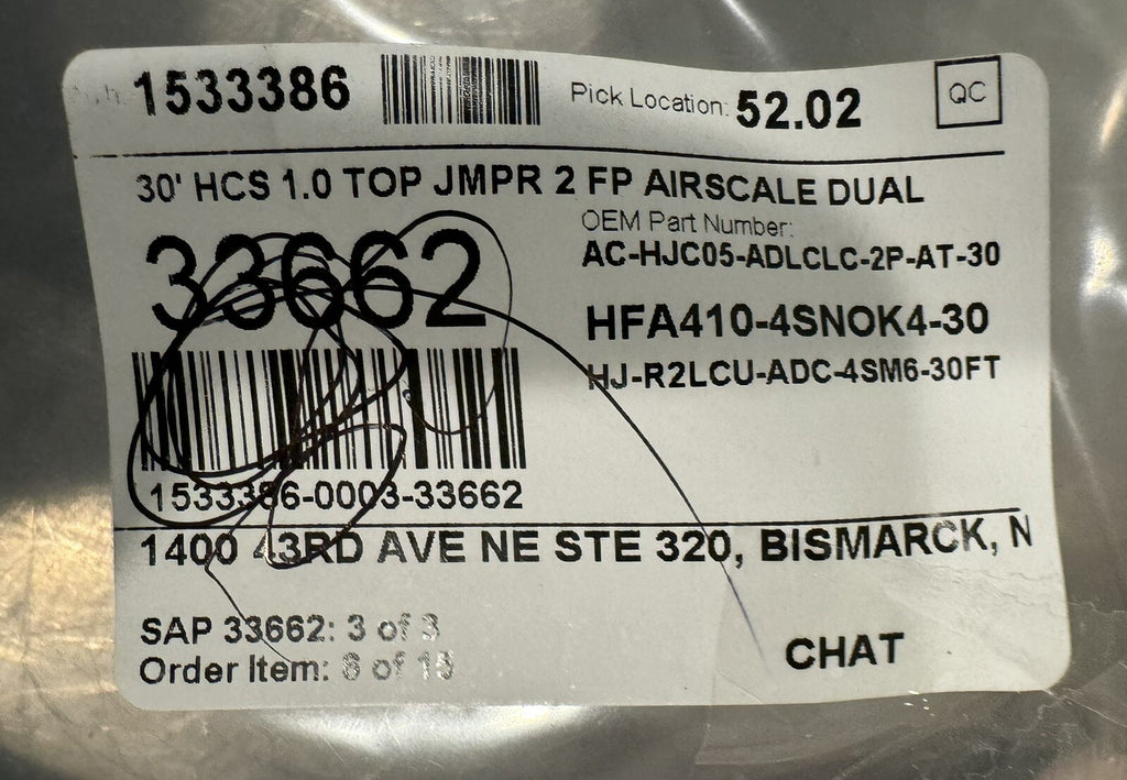 NWS 33662 Commscope HJ-R2LCU-ADC-4SM6-30FT Cable ASSY NEW! FREE SHIPPING!