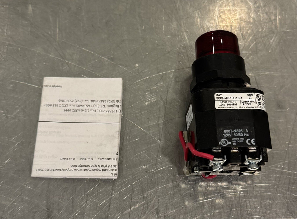 Allen Bradley 800H-PRTH16R Pilot Light 30mm Red Lens Push To Test NEW SHIPS FREE