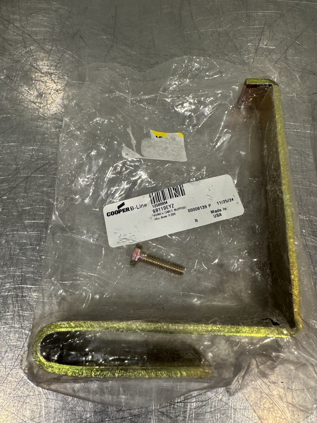 SB119EYZ Cooper B-Line Power Cable Support 2PACK MISSING SOME HARDWARE! 