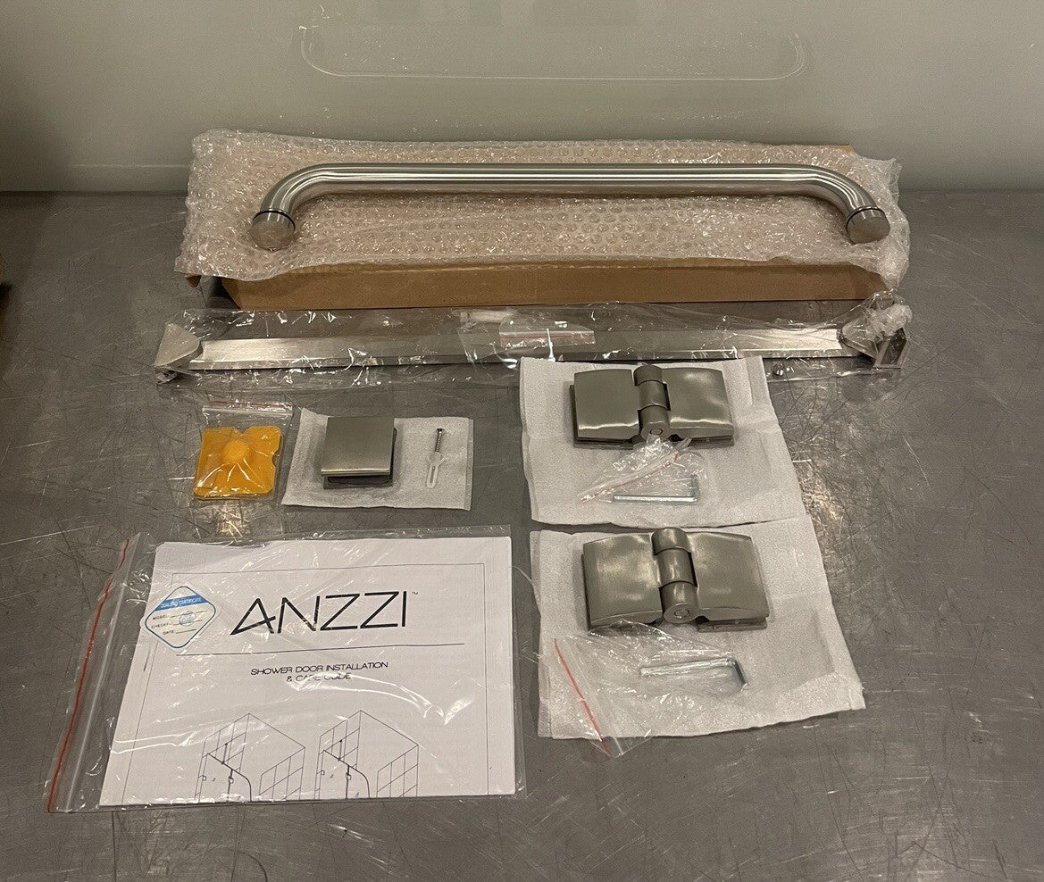 Anzzi SD-AZ11-01BN Shower Door Hrdware Kit Handle Hinges Mounts SS NEW IN BOX!
