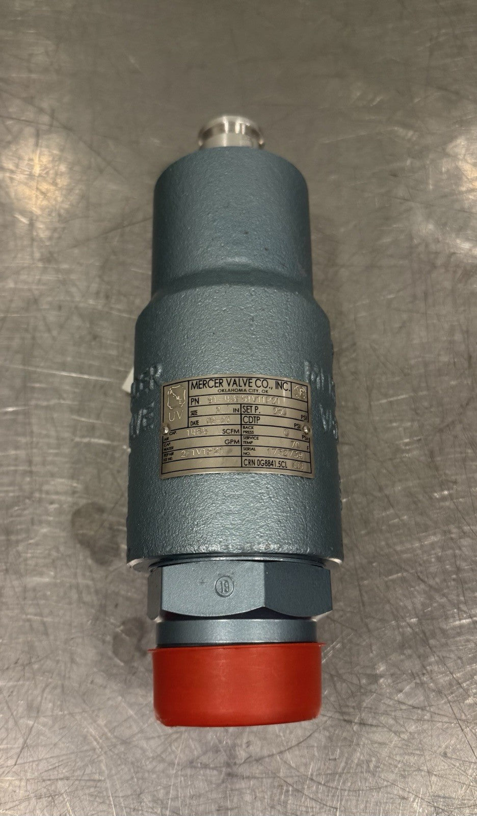 Mercer 91-43F51V11P21 Relief Valve 2" 250 PSI 1464 SCFM NEW! FREE SHIPPING!