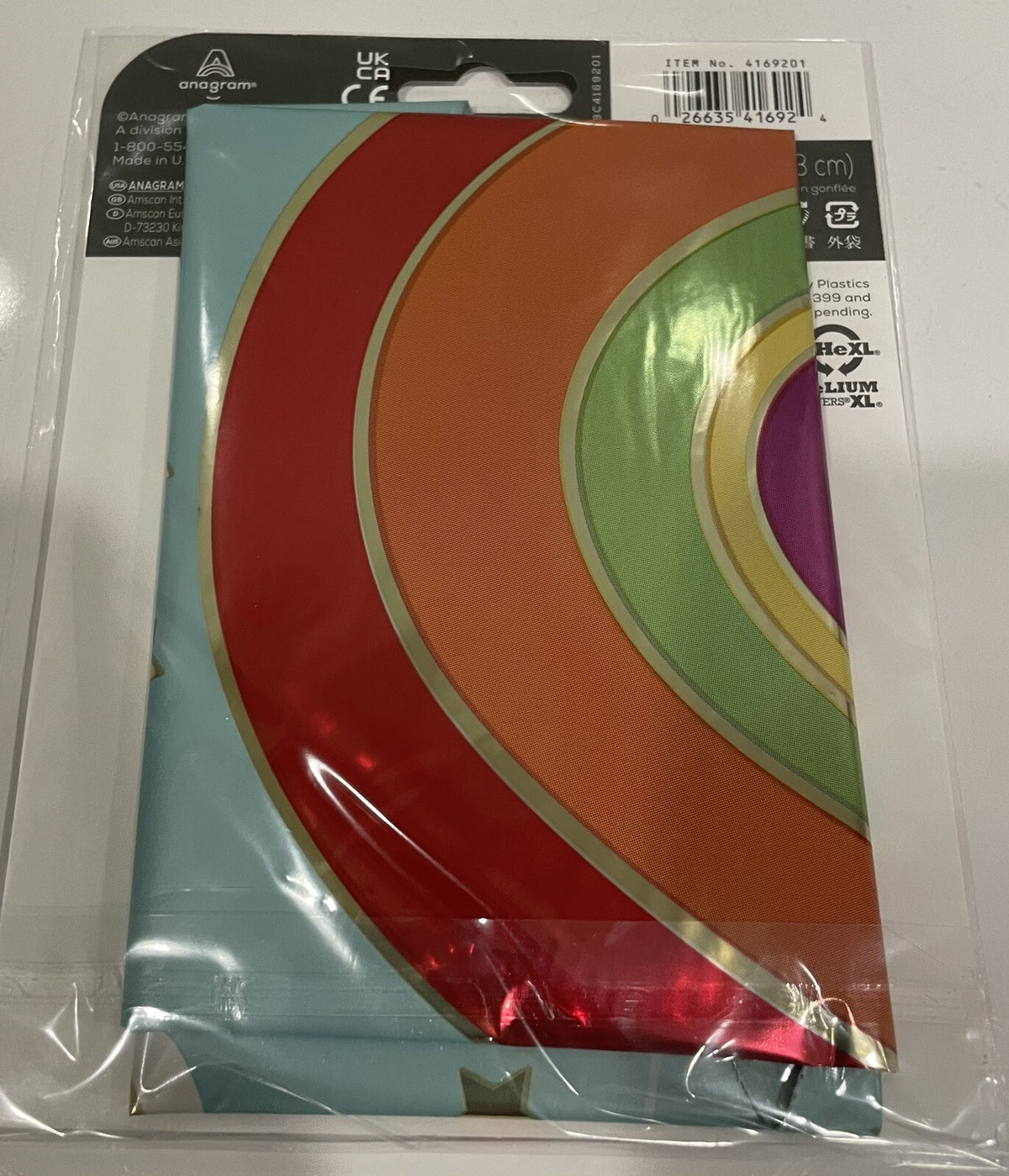 (1) Get Well Golden Rainbow 18” Foil Balloon Anagram 41692 NEW! FREE SHIPPING!