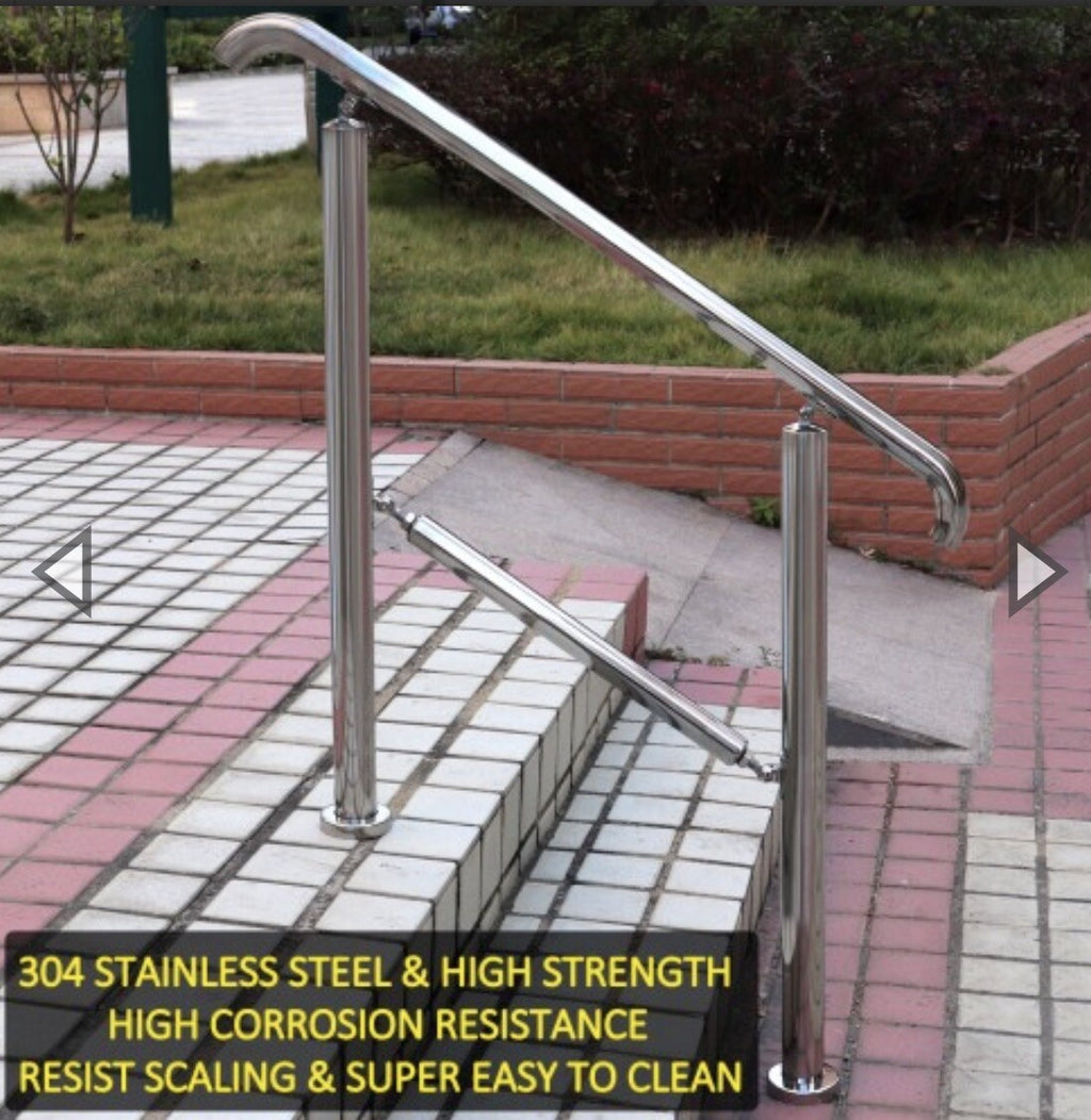Alyan & Jammsy Stainless Steel Handrail 3 Stair Indoor/ Outdoor NEW! SHIPS FREE!