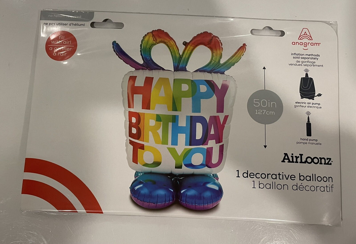 (1) Airloonz Large Birthday Present Foil Balloon Anagram 42829 NEW! SHIPS FREE!