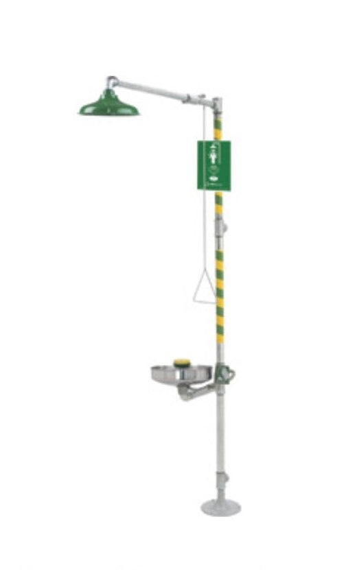 Chicago Faucets Combo Eye/Face Wash & Shower Safety Station 8205-NF