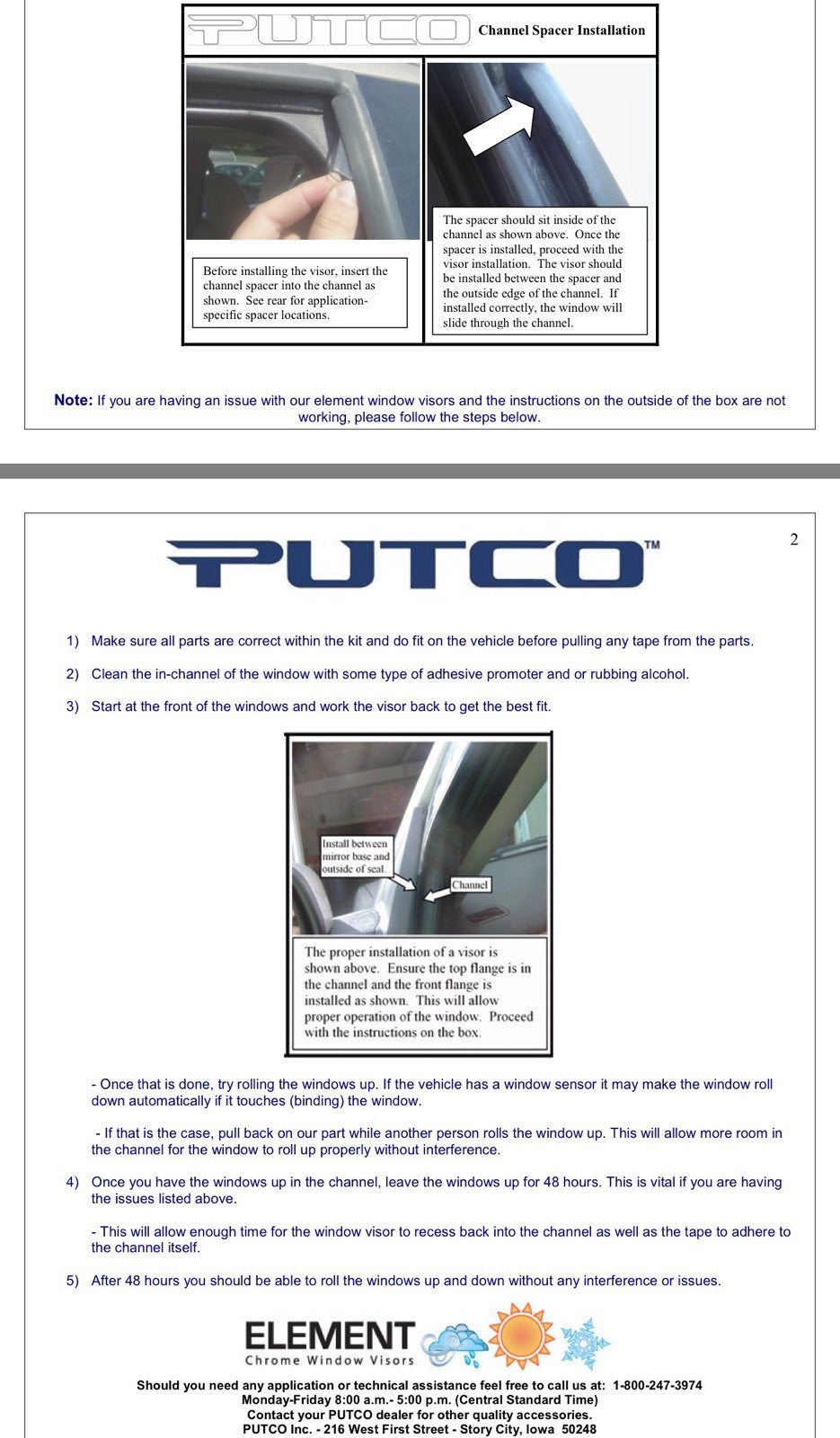Putco Element Polycarbonate Tinted Visor 2004-2007 Ford F-150/250/350 Trucks