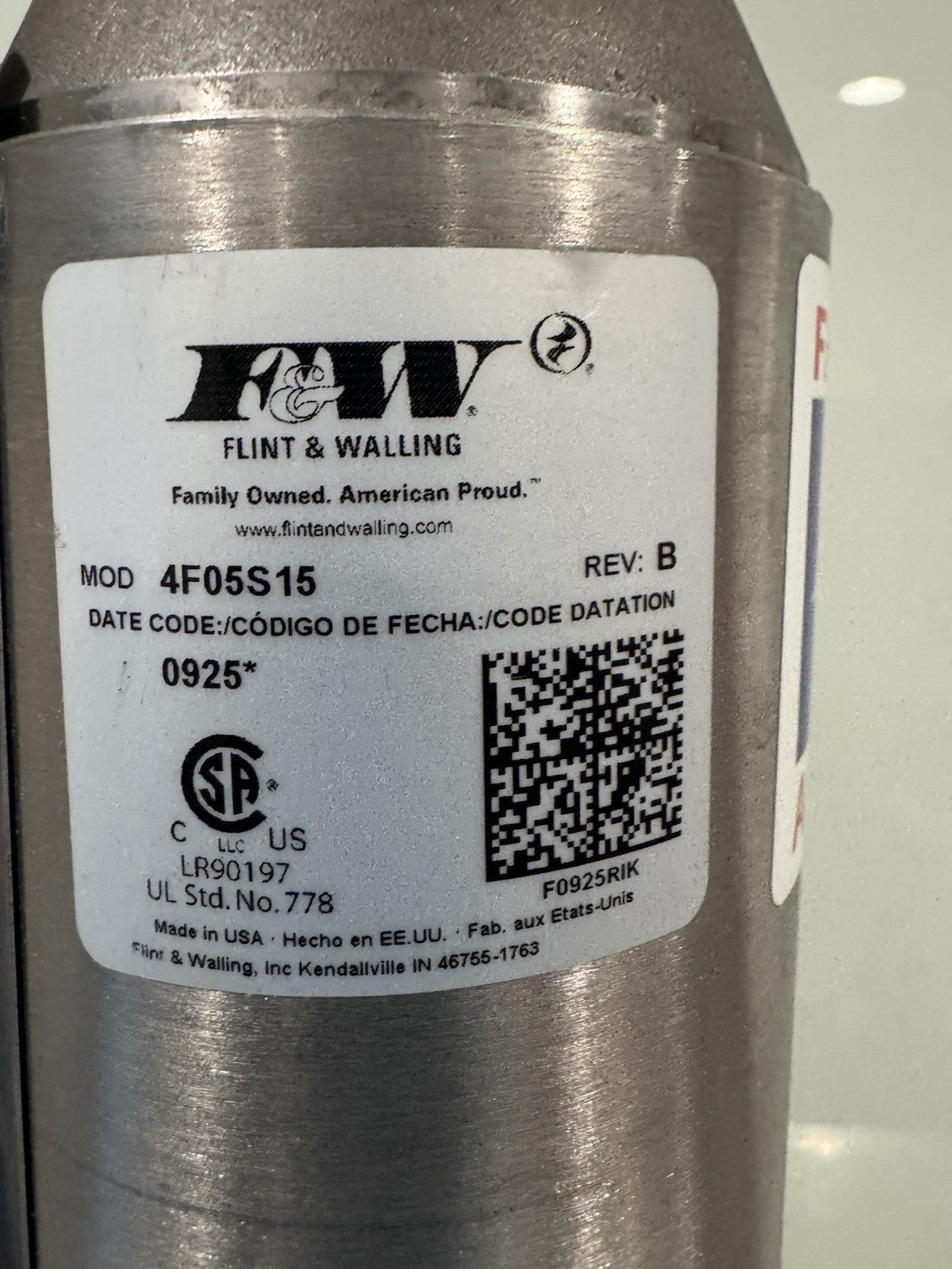 F&W 4F05S15 Submersible Pump End 1.5HP 5GPM NEW IN BOX! FREE SHIPPING!