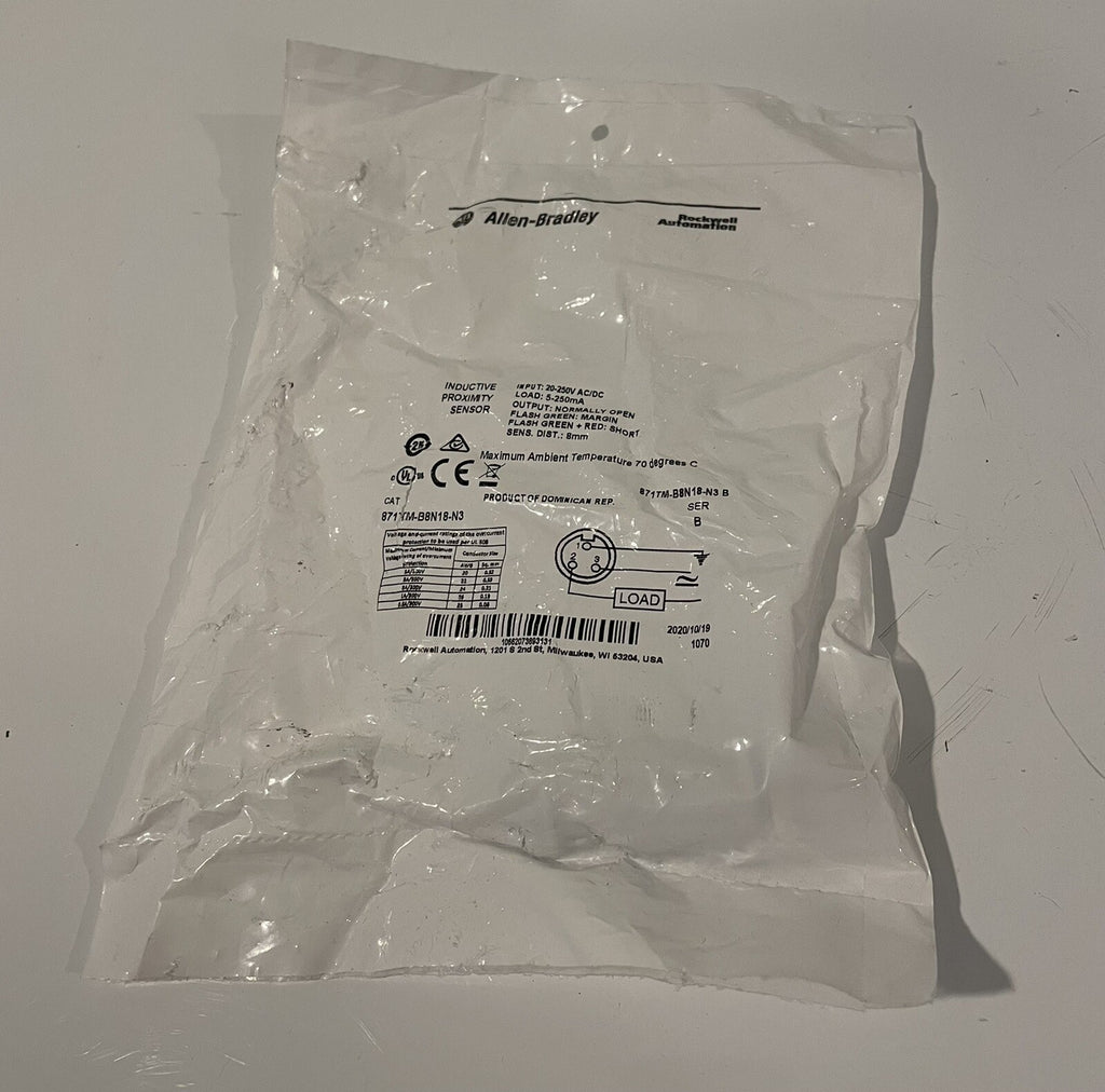 Allen Bradley 871TM-B8N18-N3 Metal Face Inductive Sensor NEW! FREE SHIPPING!