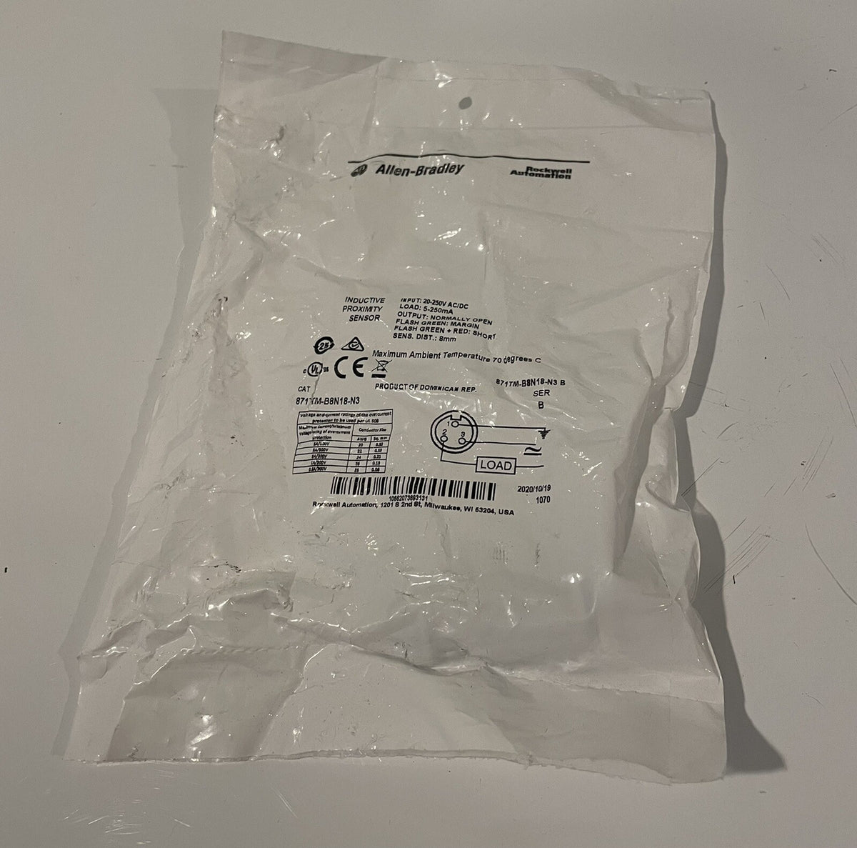 Allen Bradley 871TM-B8N18-N3 Metal Face Inductive Sensor NEW! FREE SHIPPING!