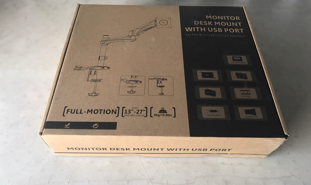 Brateck LDT05-C012U Ergotech Monitor Desk Mount With USB Port BRAND NEW