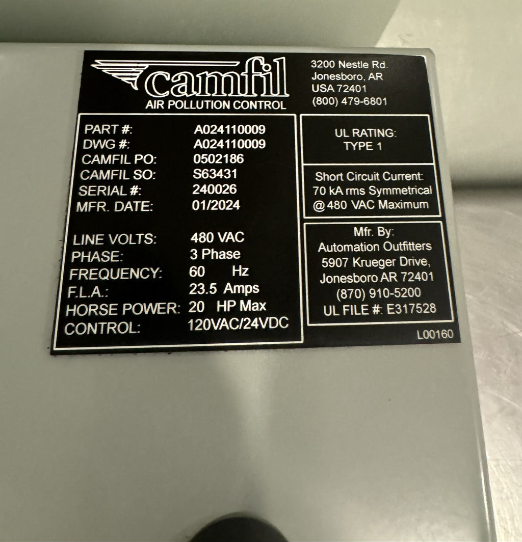 Camfil A024110009 Dust Collector Integrated Control Center 0502186 NEW!