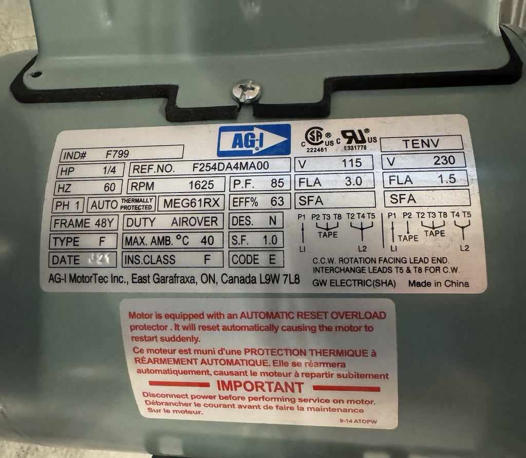 Esapco CF1740 Canarm Tube Fan 12” Stainless TF12 S.S. NEW IN BOX! FREE SHIPPING!