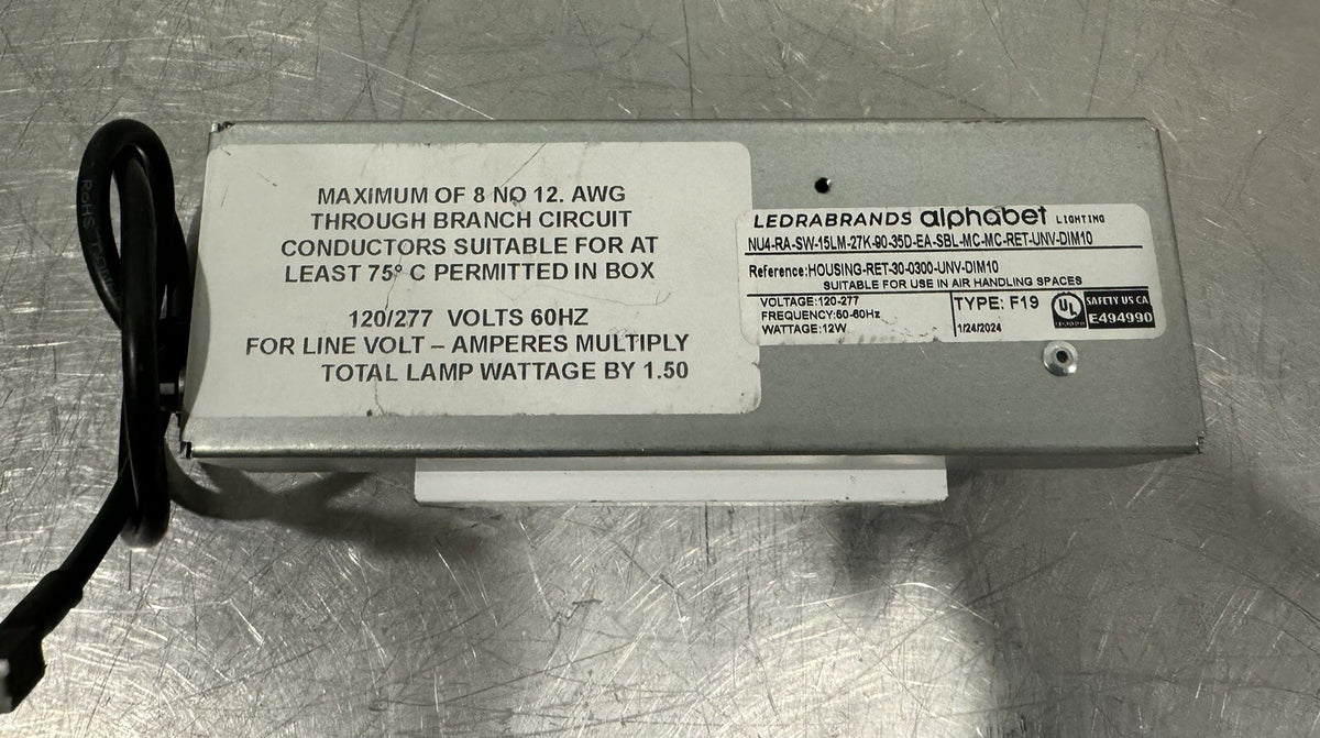 Alphabet Lighting NU4-RA-SW-15LM-27K-90-35D-EA-SBL-MC-MC-RET-UNV-DIM10 Ecodrive