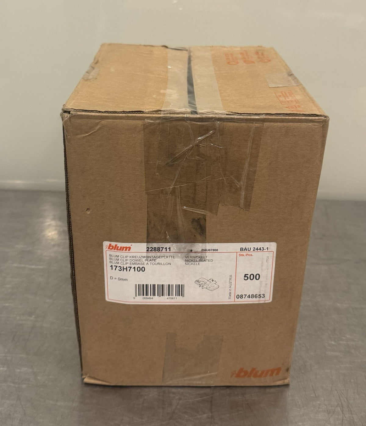 Blum 173H7100 CAM Adjustable Wing Plate Mount 2288711 500 PACK NEW IN BOX!