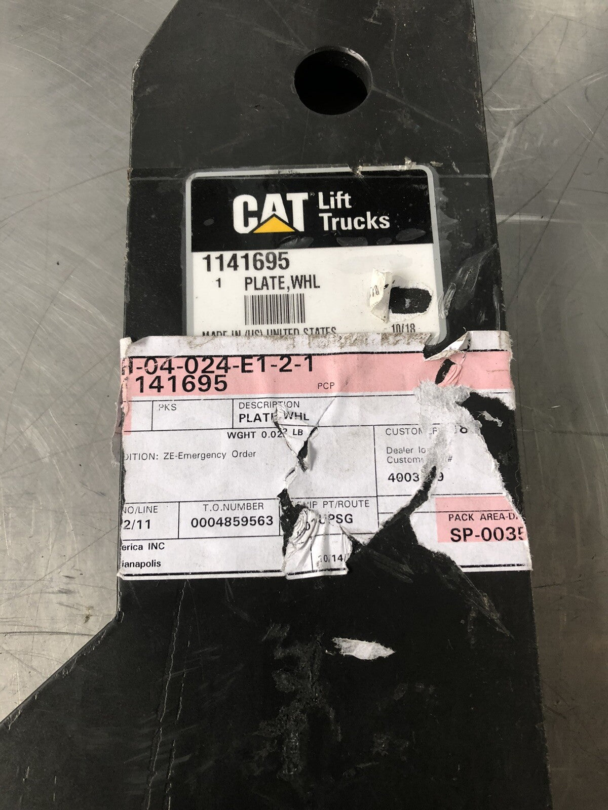 Caterpillar 1141695 CAT WHL Plate NEW!! FREE SHIPPING!!