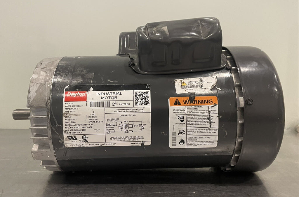 Dayton 6K702 BG Motor 1-1/2 HP 1725 RPM 115/208-230 NEW! FREE SHIPPING!