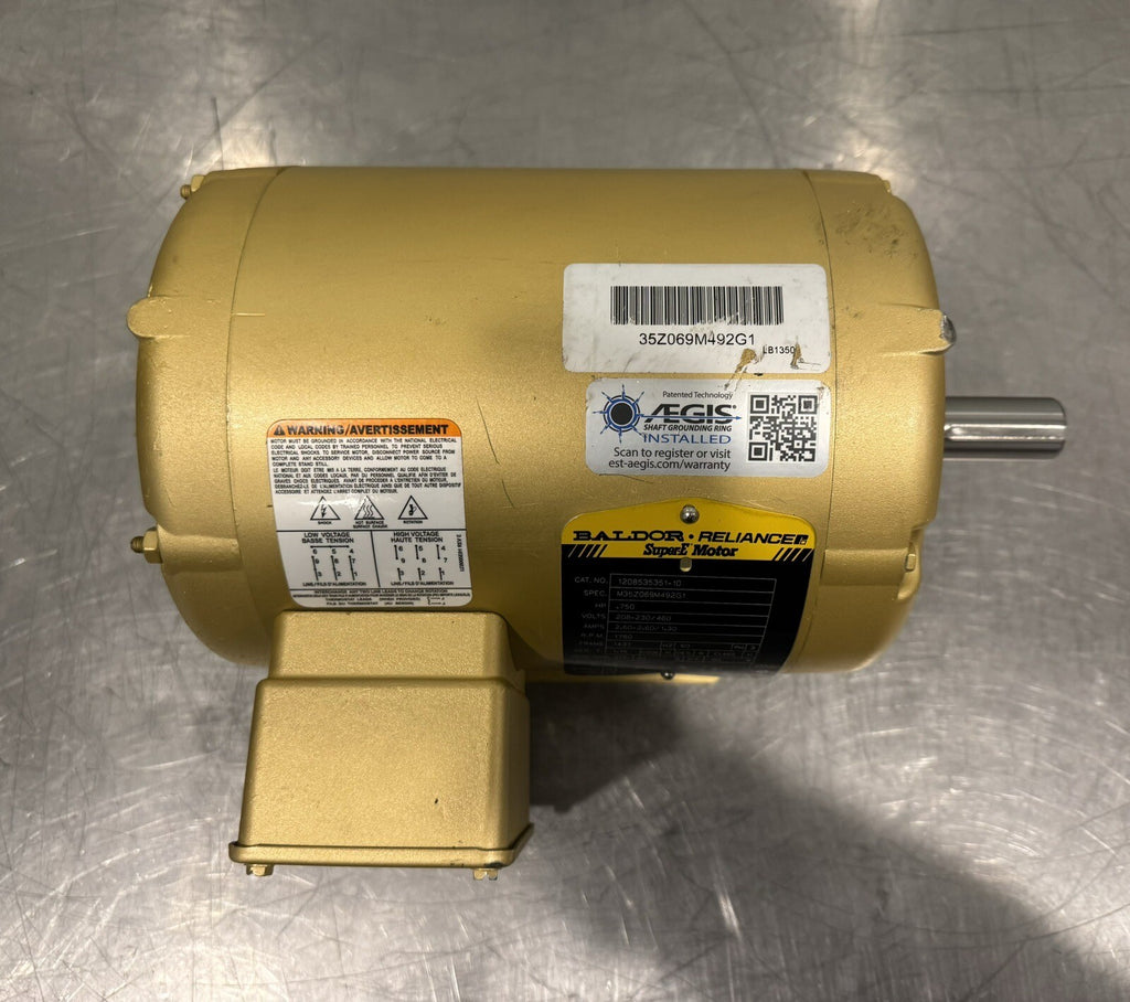 Baldor 35Z069M492G1 Motor .750 HP 208-230/460V 1760 RPM NEW! FREE SHIPPING!