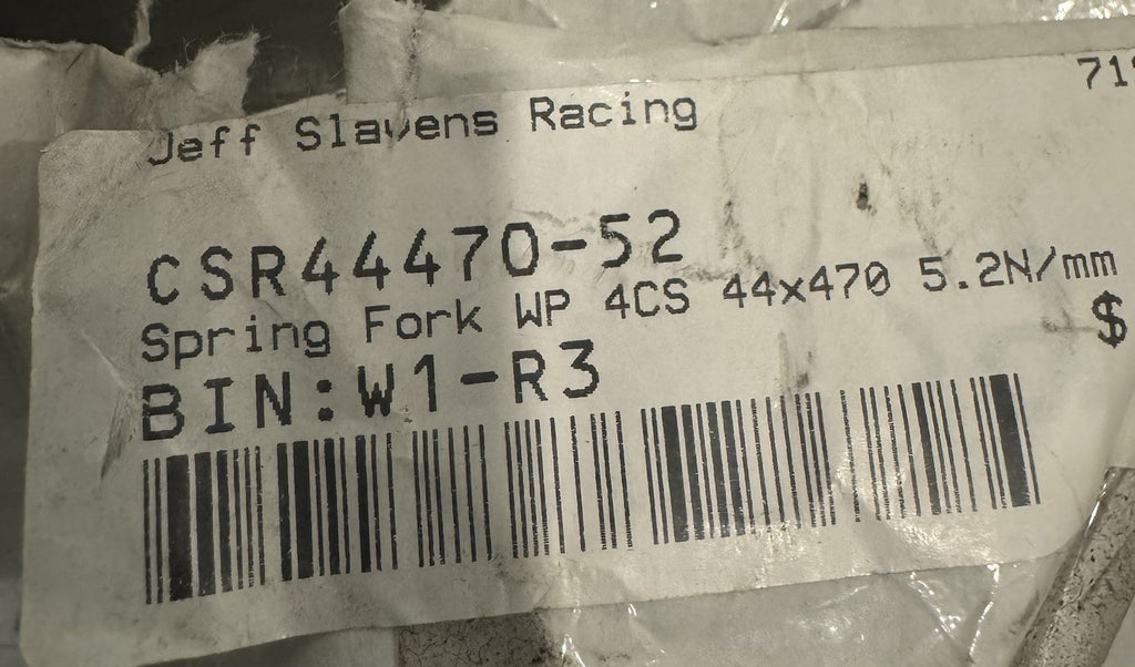 CSR44470-52 Jeff Slavens Racing Fork Springs 44x470mm 5.2n/mm 44470.52 NEW!