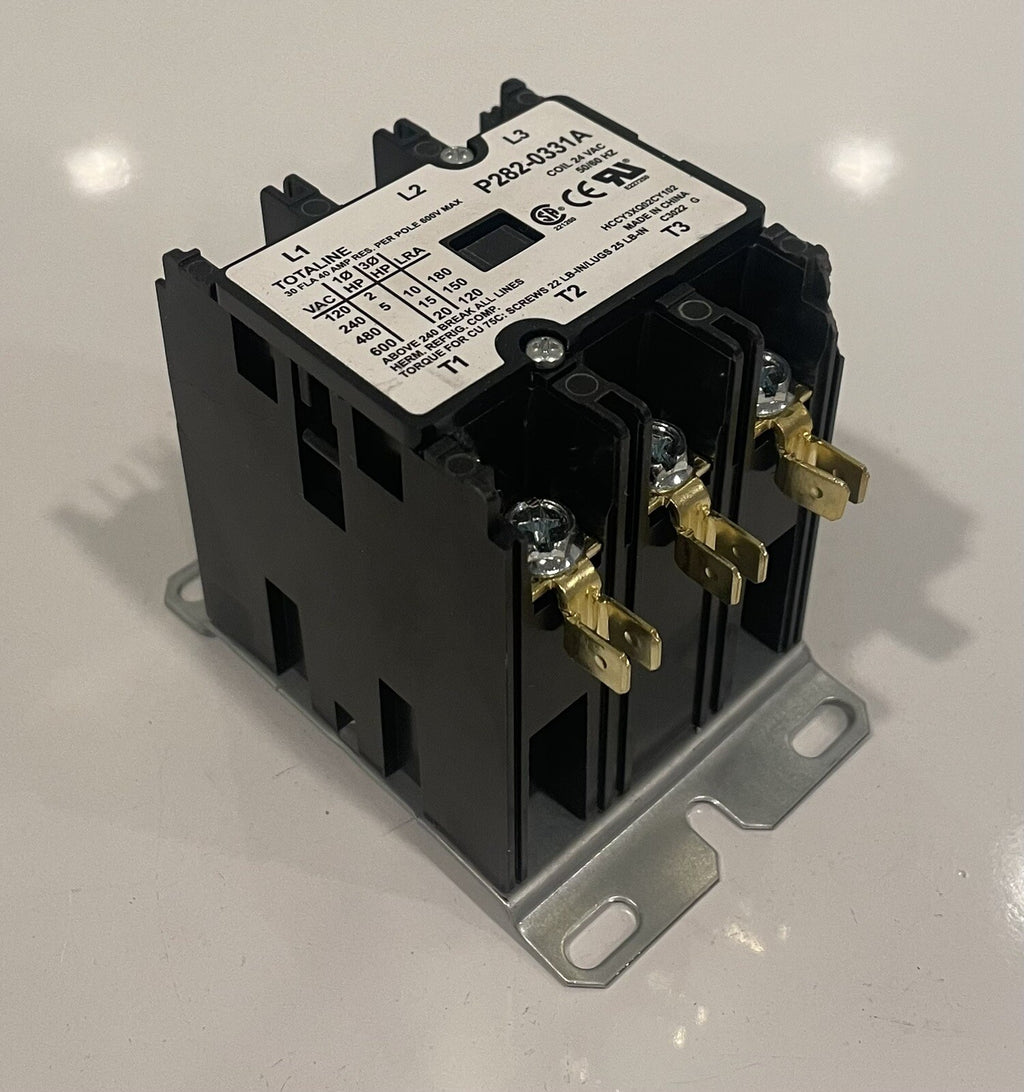 Totaline P282-0331A Definite Purpose Contactor 3 Pole 40A Res Coil 24 VAC NEW