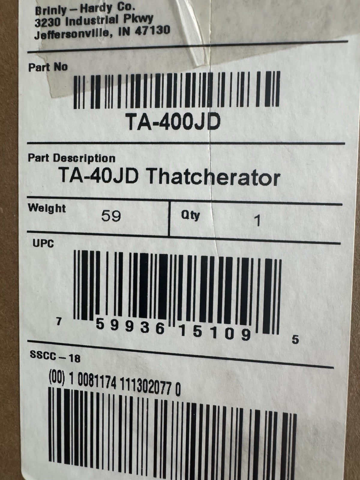 John Deere TA-400JD Thatcherator 40” Tow Behind NEW IN BOX! SHIPS FREE!