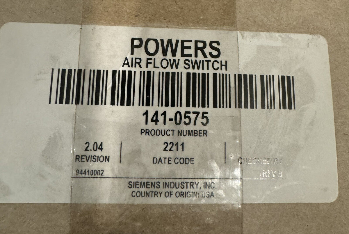 Siemens Powers 141-0575 Differential Static Air Flow Switch NEW! FREE SHIPPING!