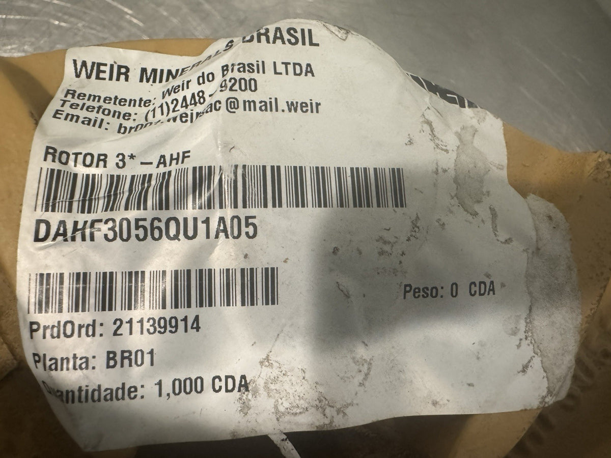 Weir DAHF3056QU1A05 Horizontal Froth Pump Impeller NEW! FREE SHIPPING!