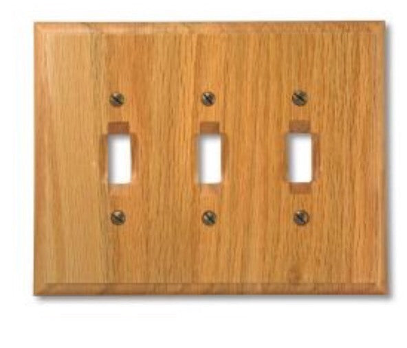 Amerelle 3 Toggle Wall Plate Solid Oak 4025TTT NEW