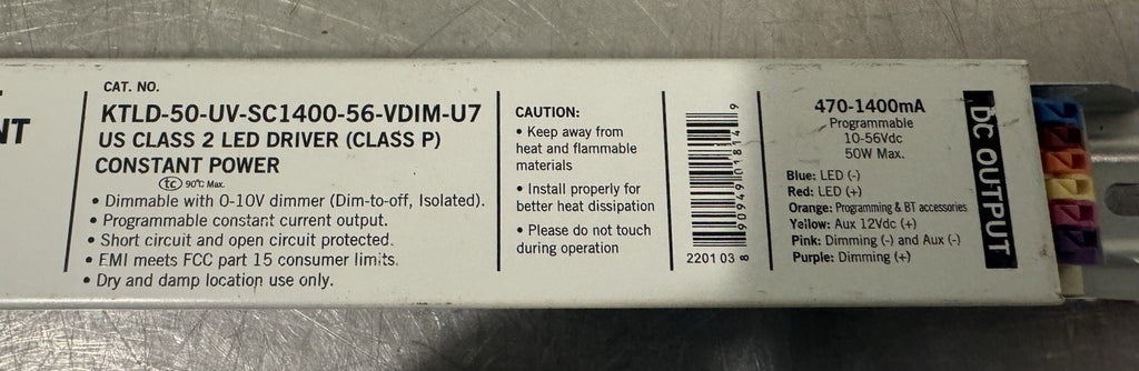 Keystone KTLD-50-UV-SC1400-56-VDIM-U7 LED Driver Dimmable Programmable NEW!