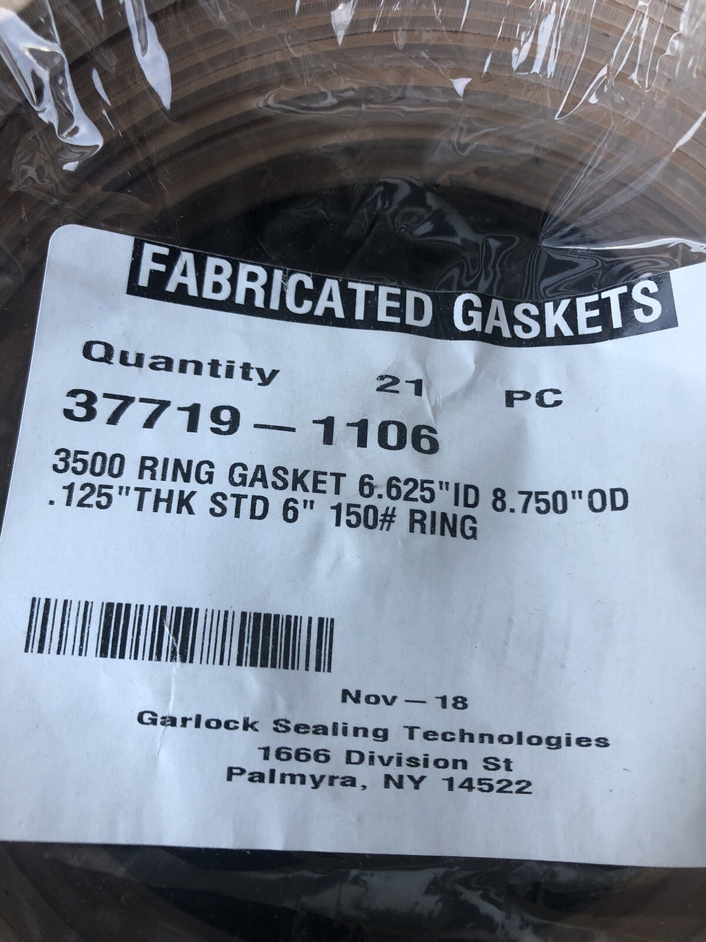 Garlock Sealing 37719-1106 Gasket 3500 6.625 ID 8.75 OD 150# NEW!!! SHIPS FREE!!