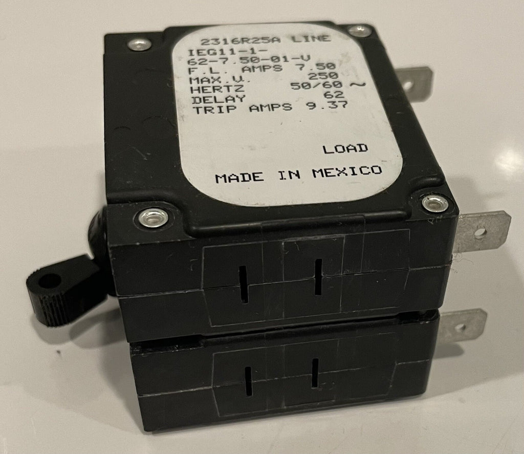 Sensata Airpax IEG11-1-62-7.50-01-V Circuit Breaker NEW! FREE SHIPPING!