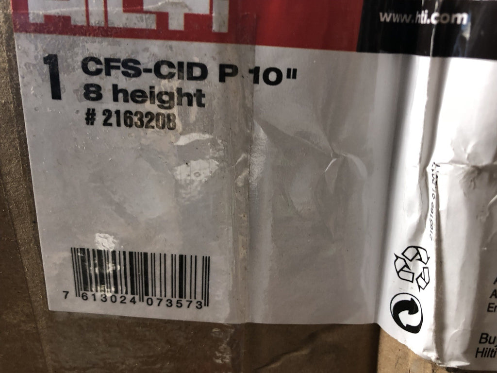 Hilti 2163208 CFS-CID P 10” Height 8” Firestop Cast-In & Sleeve Devices NEW