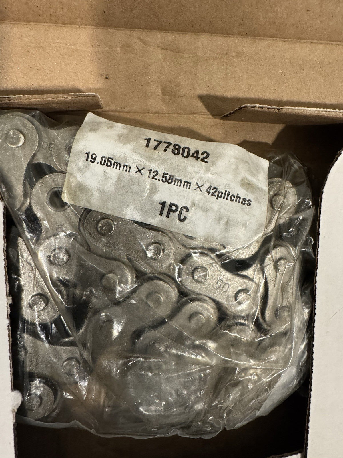 Vermeer 1778042 Roller Chain  DW-60-1R-42NZ 19.05mm x 12.58mm x 42 pitches NEW!